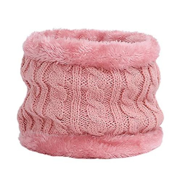 Spädbarn Småbarn Ullmössa Enfärgad Vinter Twist Dubbel Pom Pom Stickad Mössa Dark Pink