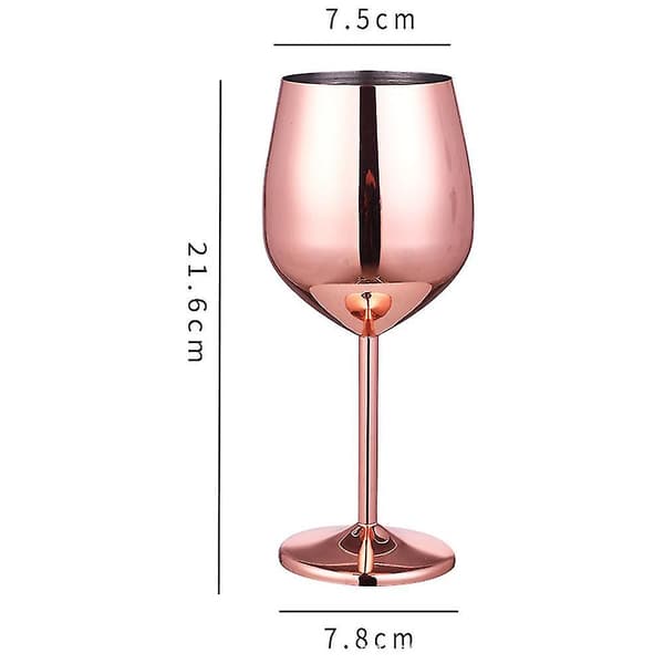 2 stk. rustfrit vinglas i rustfrit stål - Uknuselige vinglas til rejser, camping og pool, 500 ml Rose gold