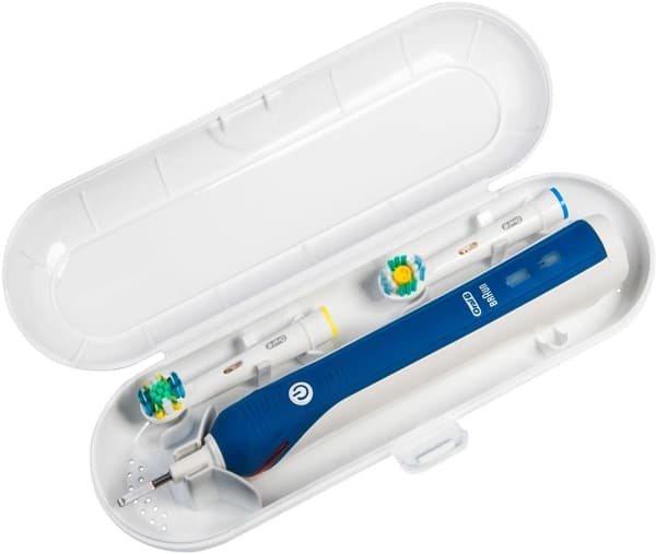 （Hvit）Bærbar erstatningsplast Reisekit for Universal Type Double Loop Elektrisk Tannbørste