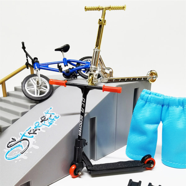 Finger Skateboard Ramp Set Skateboard Park Set Site Props Alloy Finger Bicycle Scooter Pants