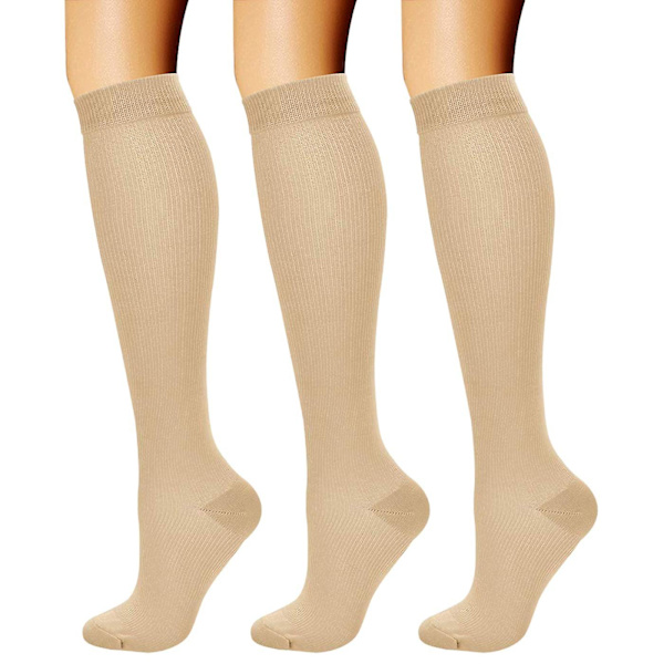 3 par koppar kompressionsstrumpor för kvinnor och män Cirkulation 15-20 mmHg är bäst för användning hela dagen L-XL