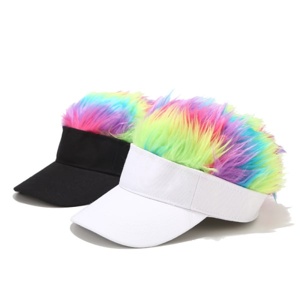 1 Baseball Cap Udendørs Sports Cap Hip Hop Hat-Hvid+Multifarvet