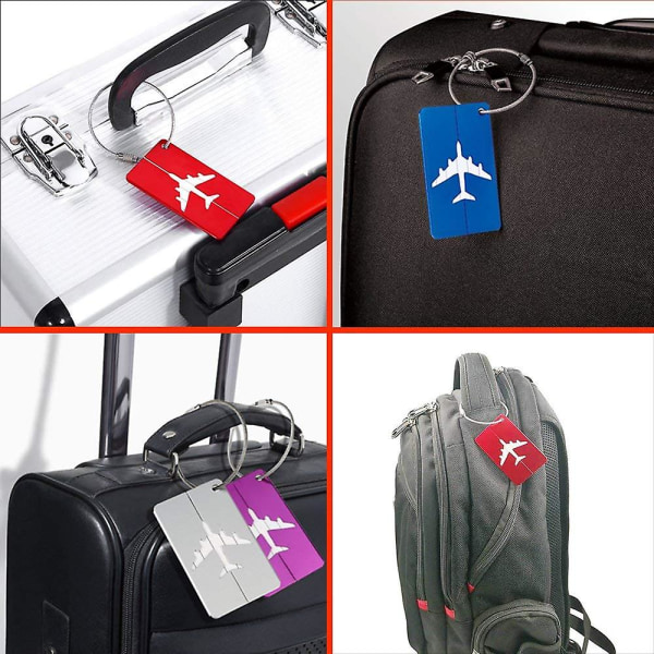 Matkalaukkujen etiketit matkalaukuille 5 pakkaus matkatavaratarrat Matkalaukut alumiiniseos Matkalaukkujen etiketit Metallimatkatavarat satunnainen väri