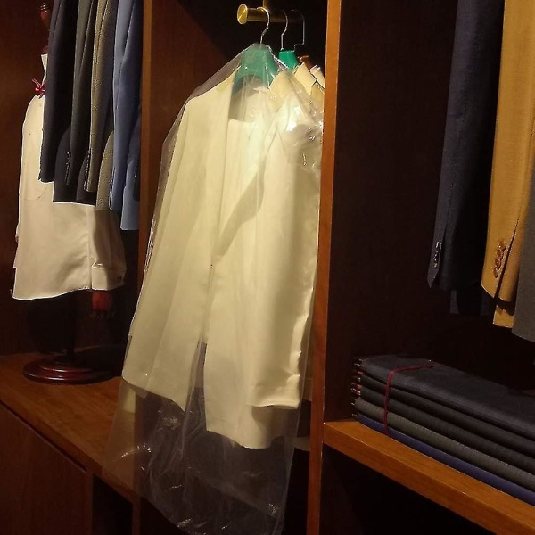 50 st Plastpåsar, lätta, klara tvättstuga hängande kläder Dammskyddsskydd (60*100 cm)