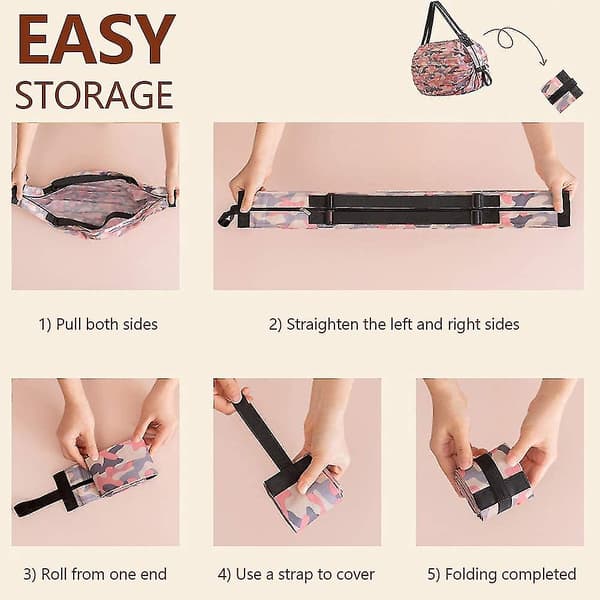 Sammenleggbare handleposer, gjenbrukbare handleposer, praktiske handleposer, polyester, slitesterke
