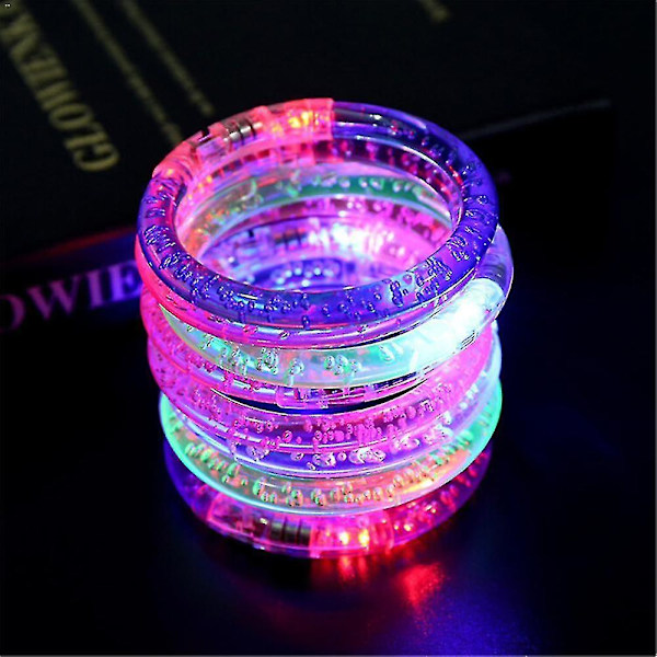 10 stk. LED-boblelysende armbånd, lysende akryl lysende ring