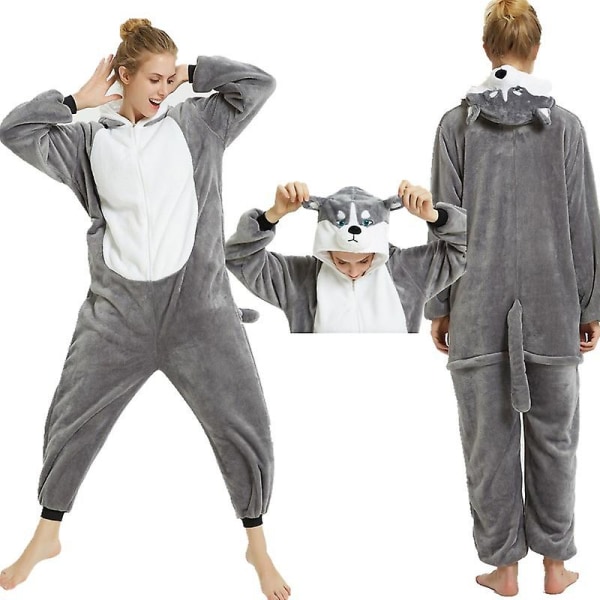 Unisex-flanellipuku, eläinpyjama, yhden kappaleen yöasu, huppari, yövaatteet, juhla-cosplay, eläin, siamilainen pyjama XL
