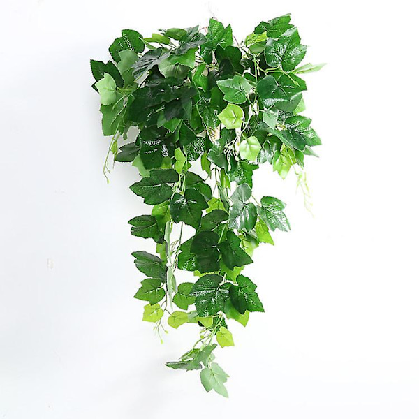 Kunstig plante lim blad veggdekorasjon vin falske grønne planteblader C