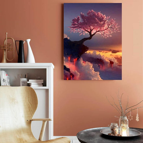 Timanttimaalaussetti, aloittelijan 5D timanttitaidesetti aikuisille, DIY pyöreä täysi timanttimaalaus timantit kodin seinäkoristeluun - Puu 12\" X 16\"
