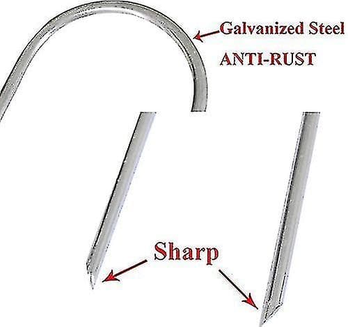 4 stk Trampolineplugger Hagemark Ankere Telt Hageplugger U-formede plugger Zinc Plated