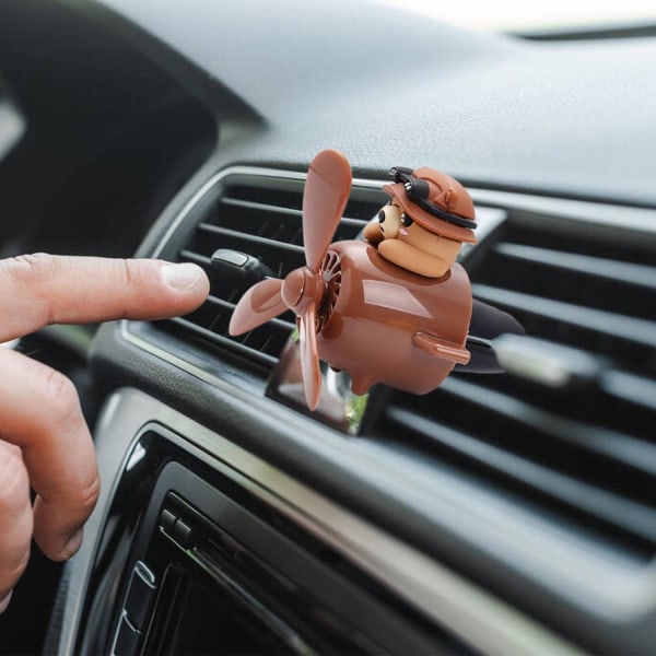 Bilaromaterapi Doftdiffusor, Cartoon Bear Pilot Air Ferrinizer Bilaromafläkt Aroma Clips