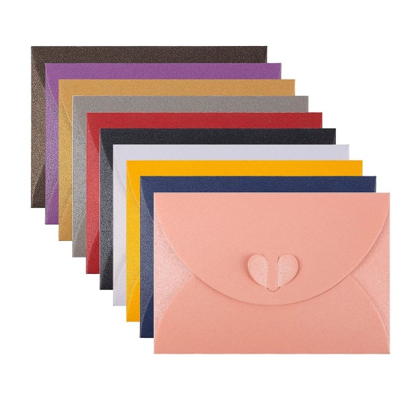 50 st handgjorda mini presentkort söta vykort hjärtlås mini kraftpapper kuvert Slumpmässig färg