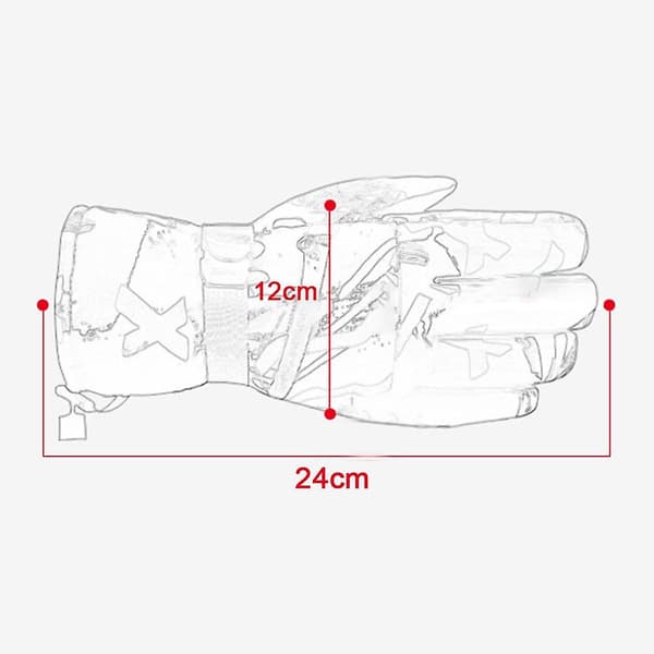 Ski læderhandsker til mænd vinter touch screen plus fløjl fortykkede kørehandsker til motorcykel