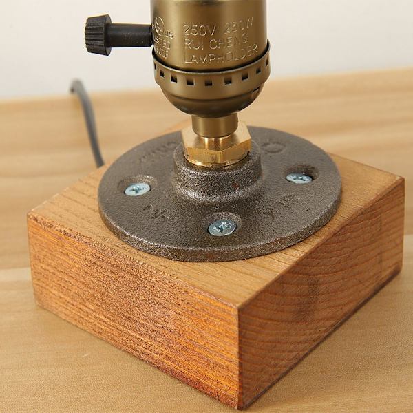 Industriel Ceramica Base Keramisk Bordlampe Træ E27 Antik Skrivebordslampe Bordlampe Sengebord Cafe Bar Stue Soveværelse Studio Natlampe (Træ)