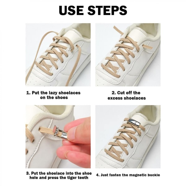 No Tie Elastic Shoelaces,universal No Tie Shoe Laces For Adults,kids,elderly,teenagers Kids,with Magnetic Shoe