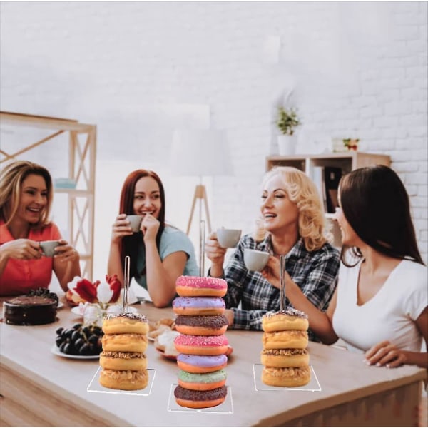 4 st Donutställ, Genomskinlig Akryl Bagelhållare, Donut Dessertställ För Bröllop Födelsedagsfest