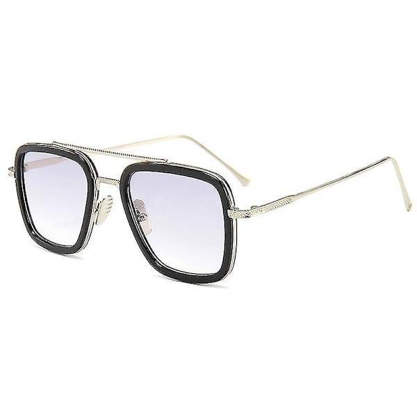 Marvel Tony-Stark Edith Avengers Aurinkolasit Retro Lasit Silver Frame Light Grey Lenses