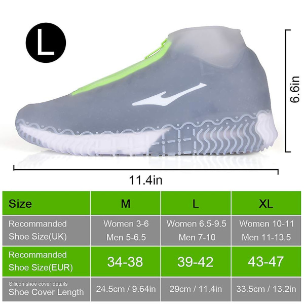 Vattentäta skoöverdrag, återanvändbara hopfällbara halkfria regnskoöverdrag med dragkedja, skoskydd Överdragsskor Regngaloscher Transparent XL