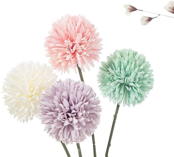Silkeblomster med stilker, kunstige blomsterdekorasjoner Assorted