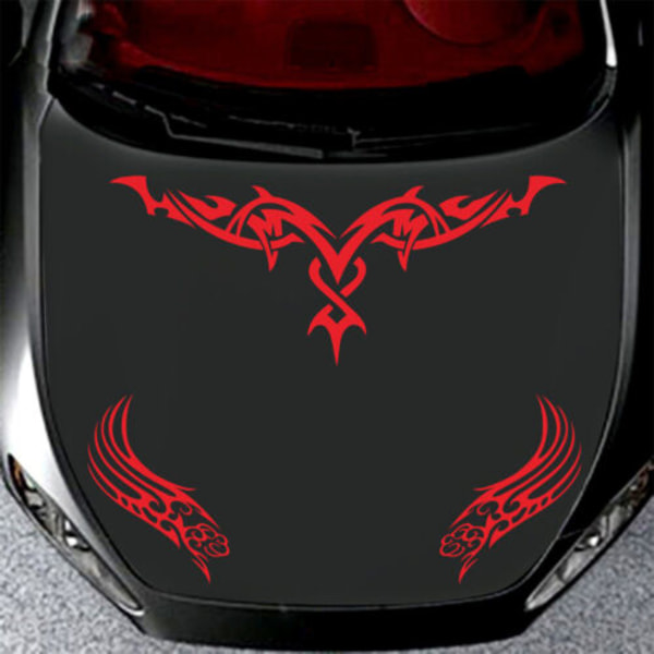 Universaalit Racing Hood Stripe -vinyyli tarrat autoon, maasturiin, kuorma-autoon, uusi punainen