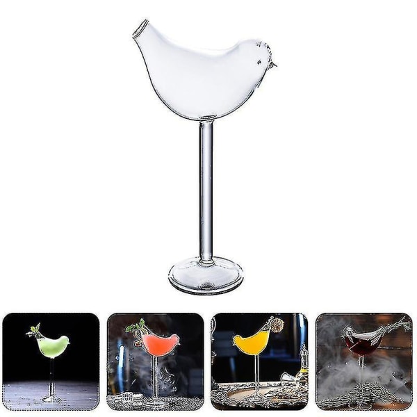 4st fågelformade cocktailglas glas vinkoppar Bägare (transparent)