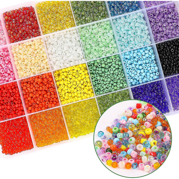 Craft Beads Kit 10800stk 3mm Glasperler Og 1200stk Bogstavperler Til Venskabsarmbånd Smykkefremstilling Halskæder Og Nøgleringe Med 2 Ruller O