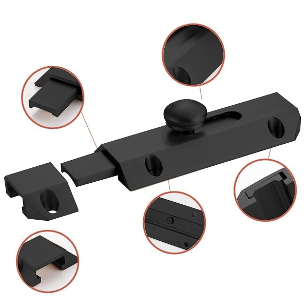 Solid messing dørbolt - kraftig sikkerhetslås Black