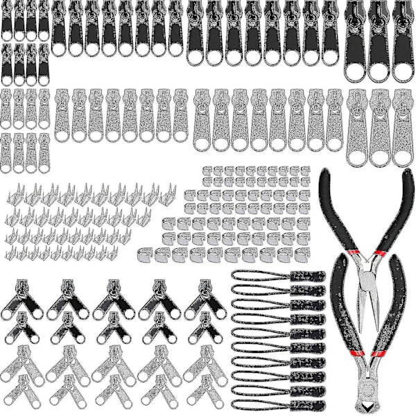 197-delars dragkedjereparationsset, dragkedjebytare dragkedjebyte 2 minitänger