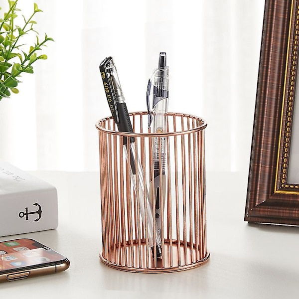 Kosmetiikka Meikkiharjojen Säilytyslaatikko Monitoiminen Kynäkotelo Rose Gold 03