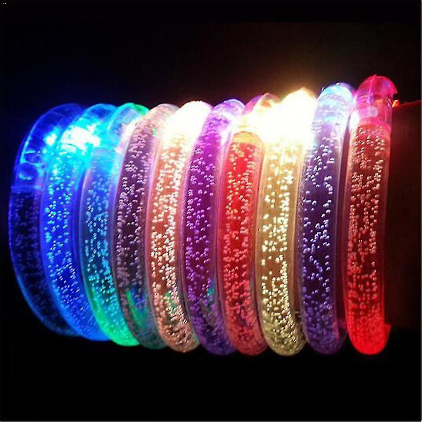 10 stk LED-boblelysende armbånd, lysende akryl lysende ring