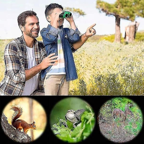 8x21 Mini bærbare kompakte zoom kikkert for barn Green