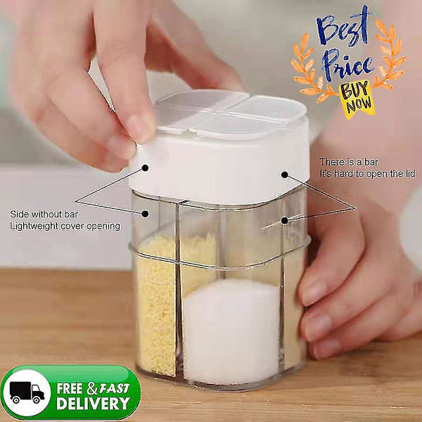 Transparent kryddburk set salt och peppar kryddflaska lock kök krydda kryddburk förvaring behållare Clamshell krydda Tan