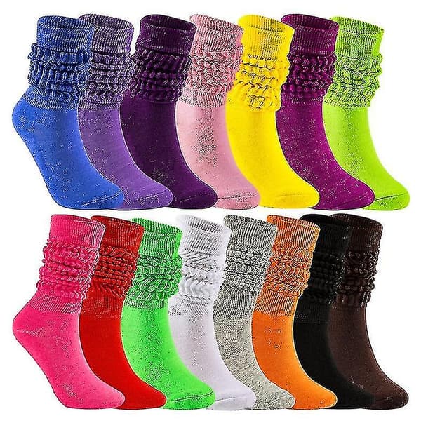 Bomull Slouch Sokk, Dame Knee High Boot Sokk