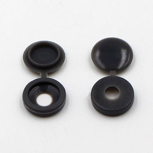100 stk hengslede skruedekselhetter Foldeskruesnapper Deksel Plastskruelokk Skiveklaff Topplokk En-stykke Skruelokk Dark brown