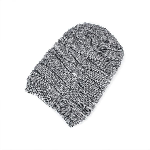 Vinterhatter for menn, kule luer, fôrede strikkede varme tykke skully-luer Grey