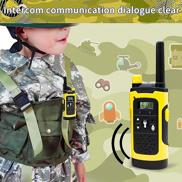 Walkie-talkie för barn, 3-12 år, 3 mils räckvidd, 22 kanaler