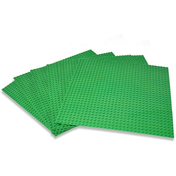 2 stk. Klassiske bundplader Byggeplader til byggeklodser 25,5x25,5cm Grå Green