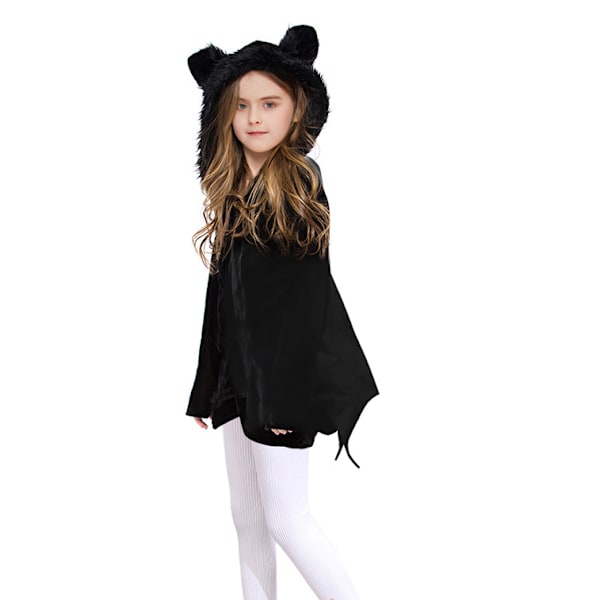 Lasten Halloween-vaatteet Lepakko Viitta Noita Viitta Kallo Cosplay Vaatteet Mustat Vaatteet