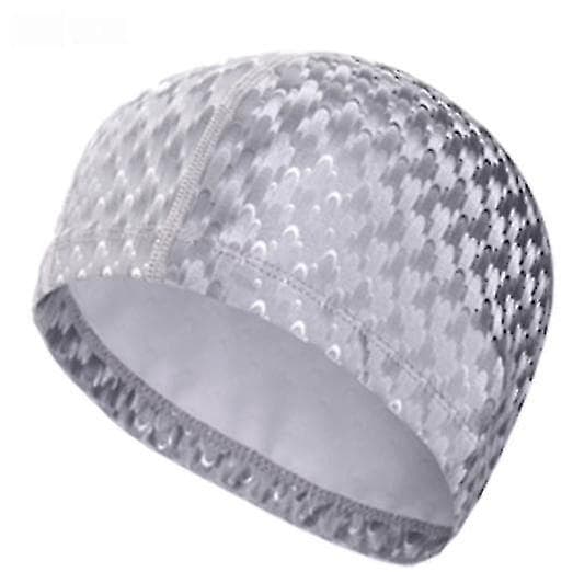 Pu-belagd simmössa för män och kvinnor, blank hajskinnsdesign, elastisk Silver