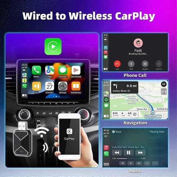 Trådlös CarPlay Auto Mini Box BT WiFi Trådlös Carplay Dongle USB Plug&Play för Android 11