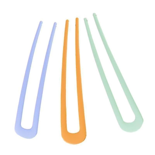 3st färgglada frostade U-formade hårnålar Enkla U-formade hårspännen i legering