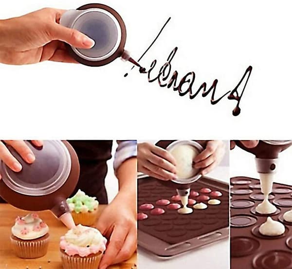 Macaron bagemåtte 48 huller silikone macaronform med dekorations pen non-stick forme til macarons kage brød