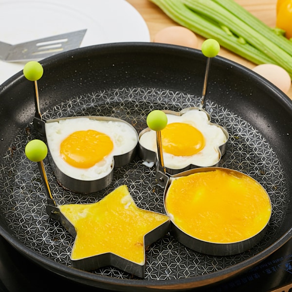 Blomster-kageform rund omeletform bage omelet cirkel omeletter rustfrit stål kage kiks lille form