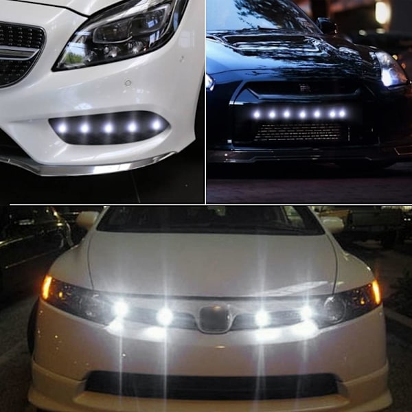 10 stk 12V, hvite 18mm Eagle Eye LED-lys 9W DRL Dagskjørelys Backup Ryggelys Parkeringssignal Billamper