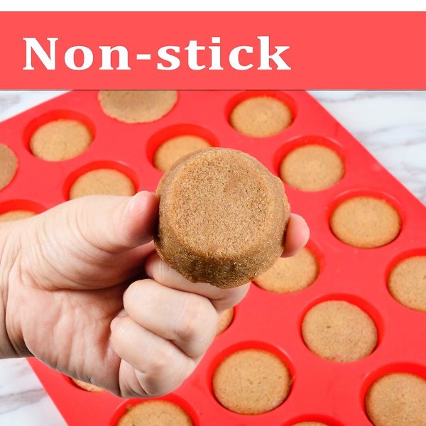 2 stk. silikone muffinform mini 24 kopper cupcakeform, nonstick bpa-fri silikone bageform