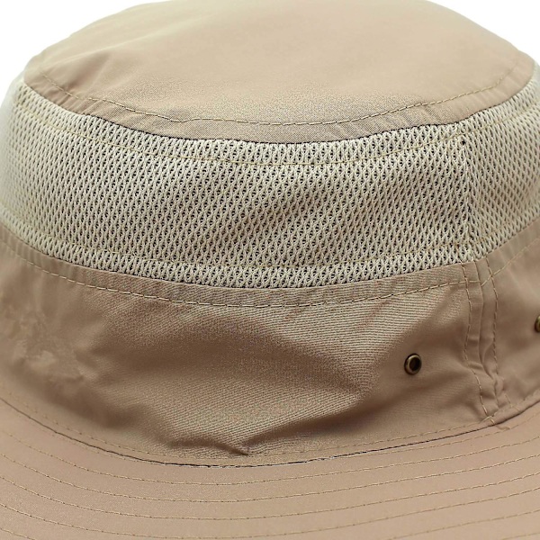 Unisex bredbrättad hatt, Upf 50+ vattentätt solskydd, sommar UV-skydd Boonie hatt Khaki