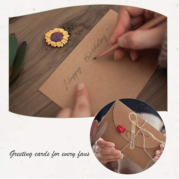 100 st mini presentkort kuvert handgjorda frökuvert söt kraftpapper 6x10cm