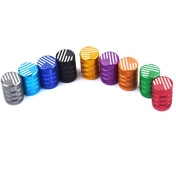 Däckventilskaftlock - (5-pack) Däckluftlock i metall med plastfoder Korrosionsbeständig - Orange