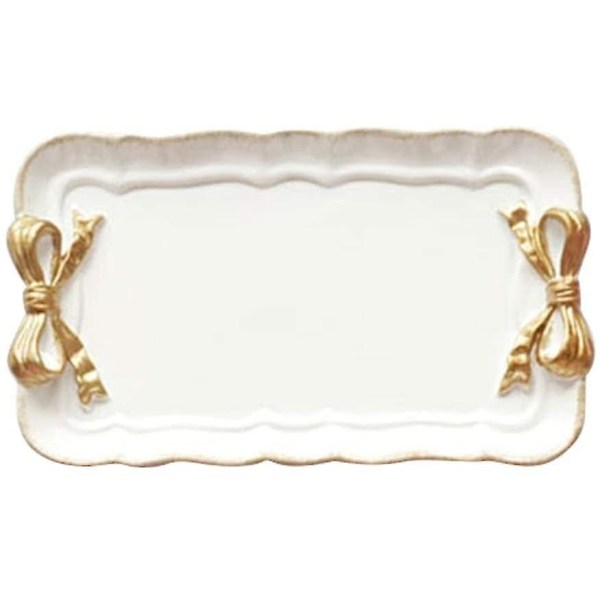 Frugtfad Retro Ornament Arch Kageplade Nordisk Kosmetik Opbevaringsbakke Europæisk Tebakke Spejl Dessert Dekoration, Dekorative Ornamenter Bakke, Whi