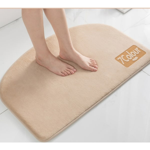 Toalettgulvmatte, vannabsorberende dørmatte, hurtigtørkende gulvmatte ved inngangen til badet, toalett sklisikker matte, off-white toalettmatte 40x60cm